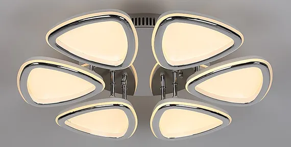 Люстра потолочная светодиодная Rilon 9307/6S CR, 156 Вт, хромированная