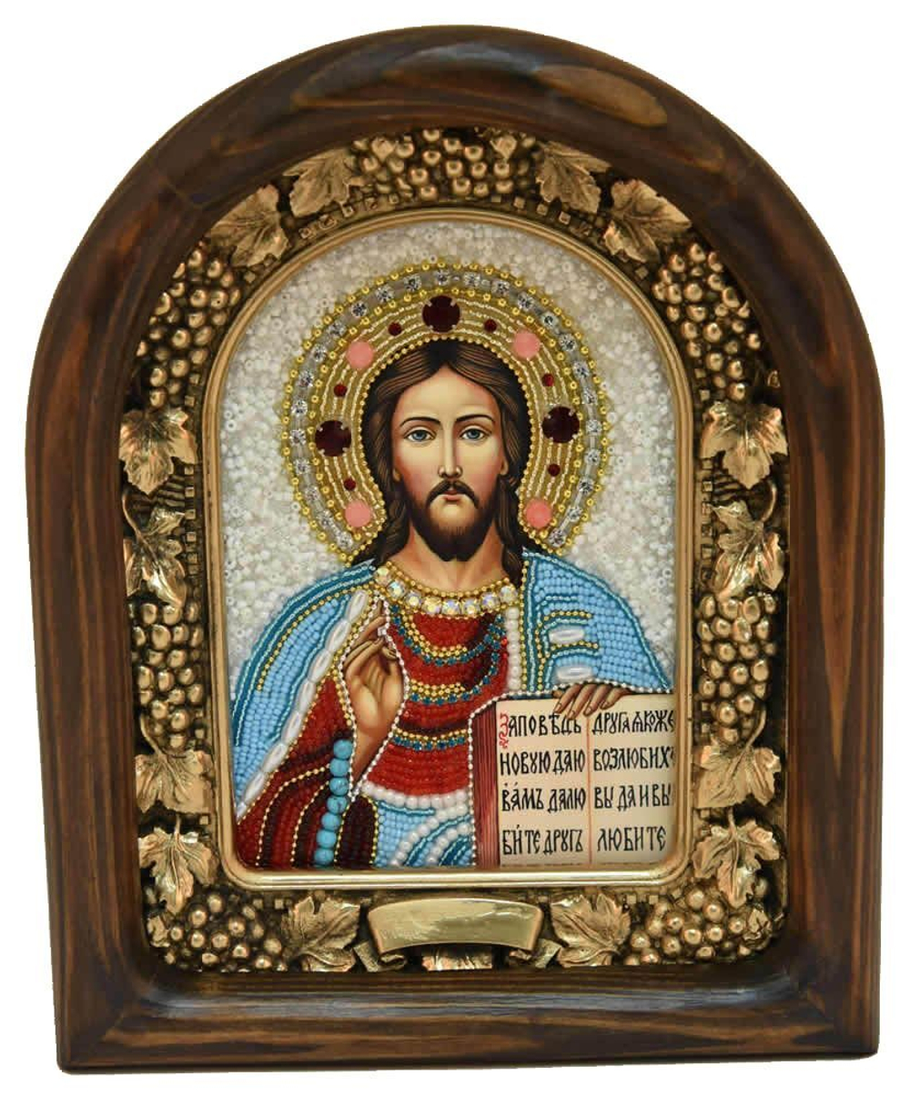 Икона Господь Вседержитель бисер