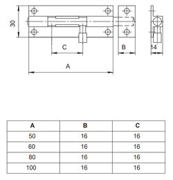 Шпингалет дверной APECS DB-05-100 W белый