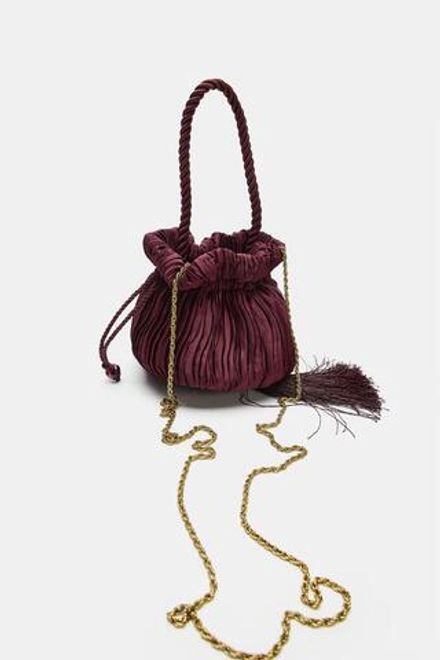 ZARA СУМКА-КИСЕТ С БАХРОМОЙ — ZW COLLECTION, ЛИЛОВЫЙ