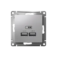 Розетка с USB A+A Systeme Electric AtlasDesign Алюминий ATN000333