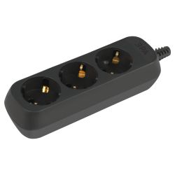 Колодка ЭРА KX-3e-B 3 розетки с зазeмлением черная | Электротовары