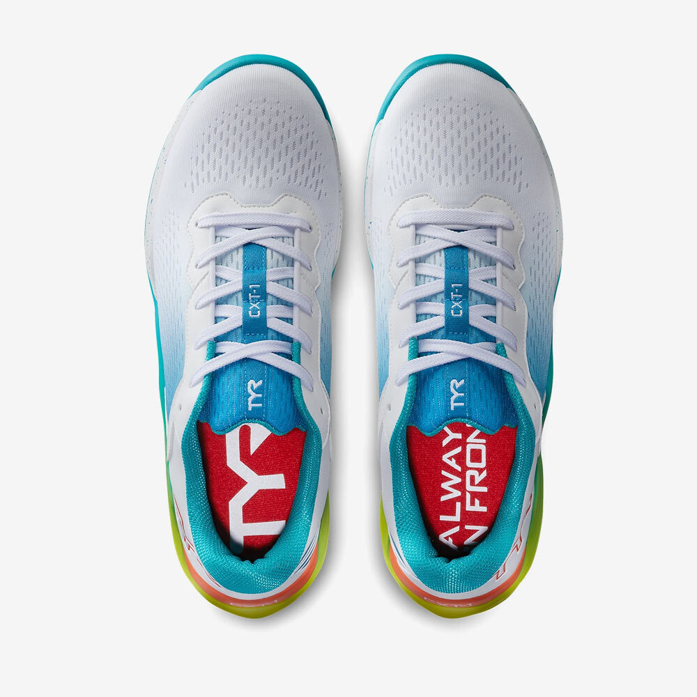 Кроссовки мужские TYR CXT-1 TRAINER (Бело-Бирюзовые)