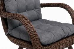 "Толедо" кресло плетеное с подушками, цвет коричневый