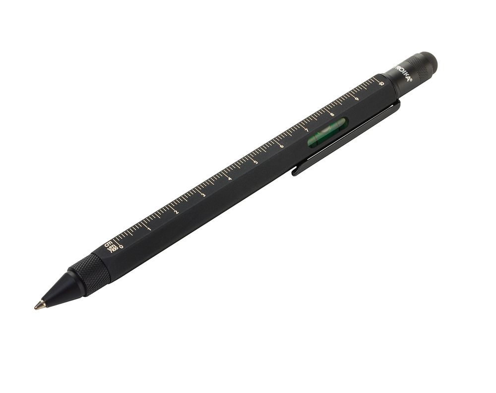 Ручка шариковая многофункциональная Troika Construction Superblack, 15х1.1х1.3 см, латунь, серебристый