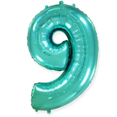 Шар-цифра 9 Тиффани Tiffany 102 см фольга с гелием на грузике
