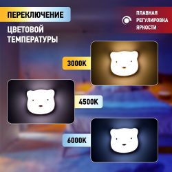Ночник - светильник светодиодный ЭРА NLED-465-1W-W настенный аккумуляторный белый | Ночники
