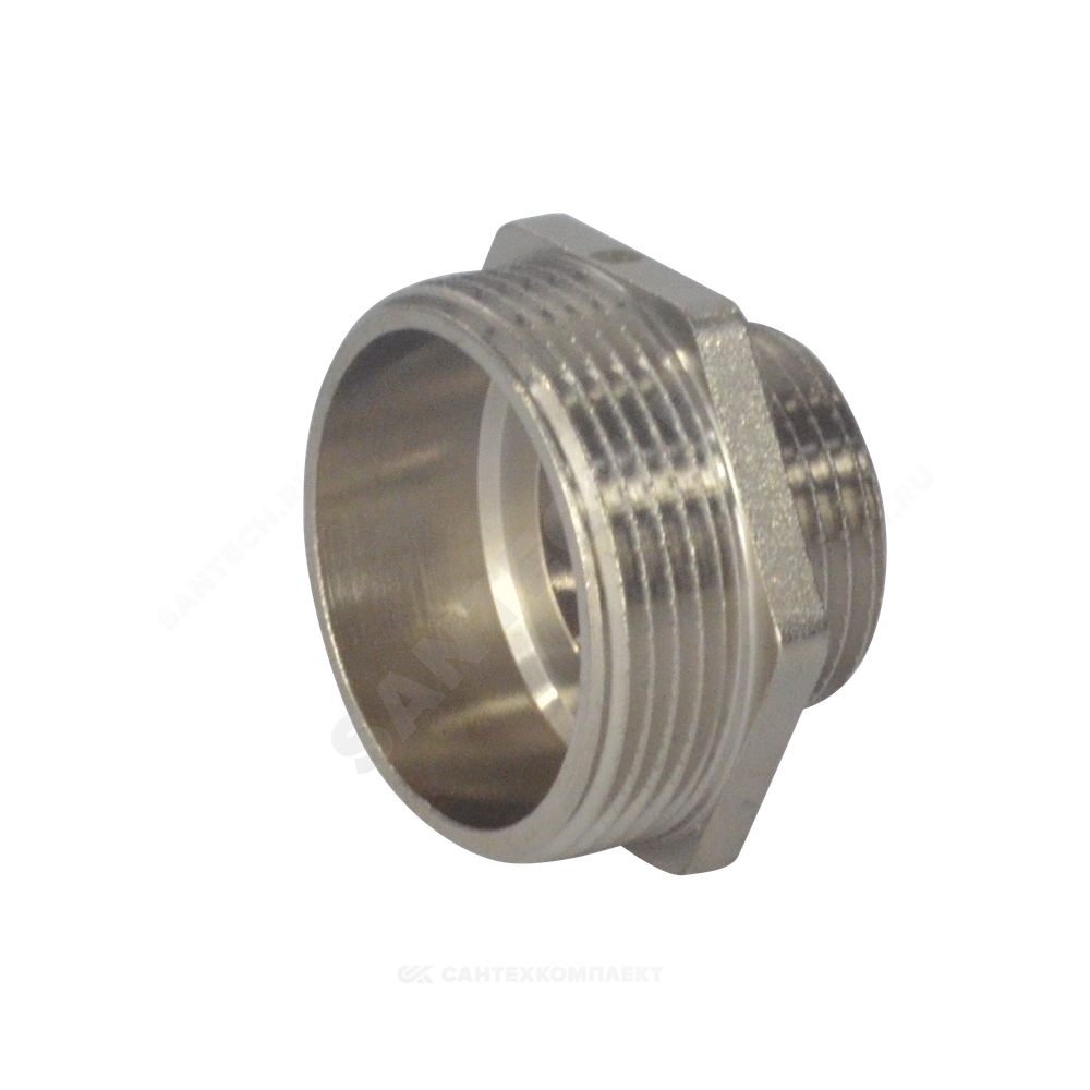 Ниппель латунь никель переходной Ду 32х15 (1 1/4"х1/2") НР SantechSystems