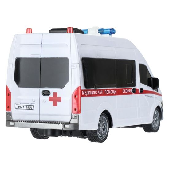Машина р/у ГАЗЕЛЬ NEXT СКОРАЯ ПОМОЩЬ 21,5 см, свет, бел, кор. Технопарк