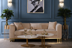 Диван Garda Decor Люцерн (Lucerne) трехместный велюр бежевый 230*86*75 см