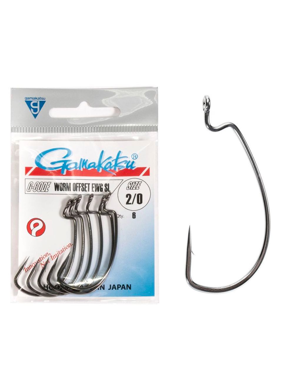 Крючки офсетные Gamakatsu Worm OFFSET EWG SL HOOKS BLACK размер 3/0 (упк.5шт.)