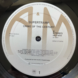 Винтажная виниловая пластинка LP Supertramp Crime Of The Century (Нидерланды 1977)