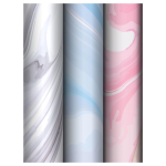 Упаковочная бумага глянц. 70*100см. "Marble" 80 г/м2, Яркая расцветка, 3 диз. (MESHU)