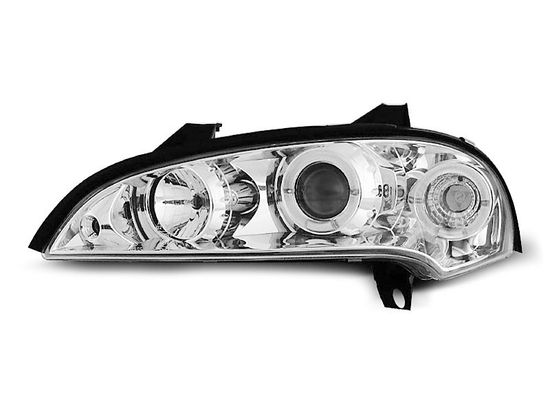 Передние фары Opel Tigra angel eyes chrome