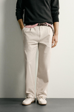 БРЮКИ ЧИНОС STRAIGHT FIT СО СКЛАДКАМИ — ZARA · 4676/407