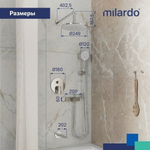 Душевая система 35к Milardo RORSB03M68 Рора (Rora) лейка "Тропический душ" встраиваемая ХРОМ
