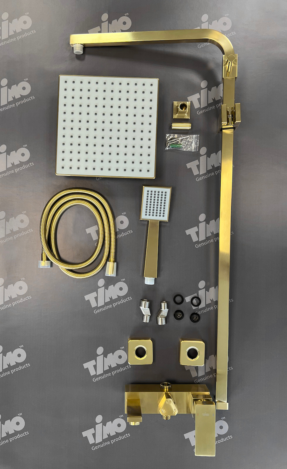 Timo SX-1030/17 Selene Душевая система для ванны, 215х215/72х82 мм, 1/1 режим, золото матовое