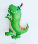А Шар фигура Динозавр в колпаке зеленый, 26"/66CM х 34"/86CM