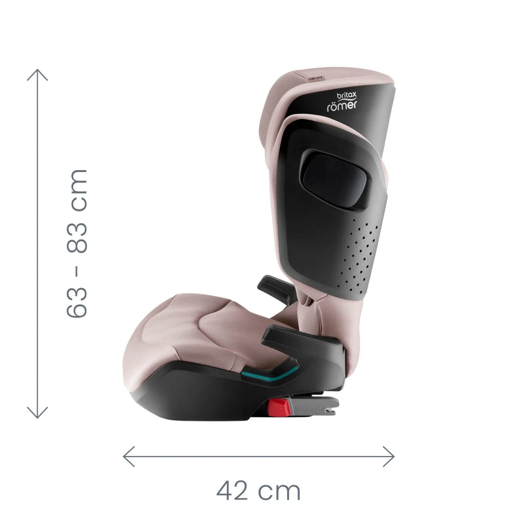 Автокресло 2/3 Britax Roemer KIDFIX PRO M i-SIZE Style Dusty Rose, от 3,5 до 12 лет, 15-36 кг (100 - 150 см), isofix, розовый