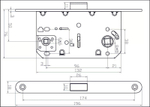 Замок с магнитной защелкой ADDENBAU WC-5096 MAG GRAPHITE под завертку, графит (центр магнит)