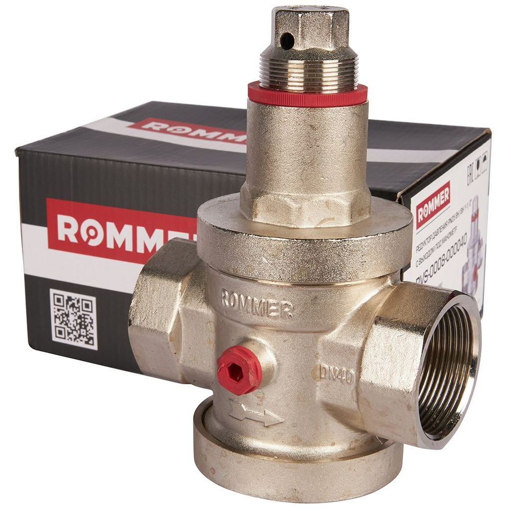 ROMMER Редуктор давления PN25 1 1/2" (с выходом под манометр 1/4")