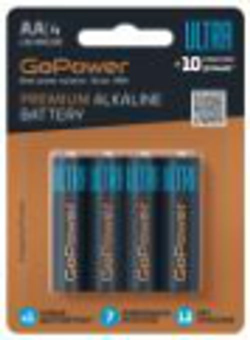 Батарейка GoPower ULTRA LR6 ААА BL4 Alkaline 1.5V(4/40/480)