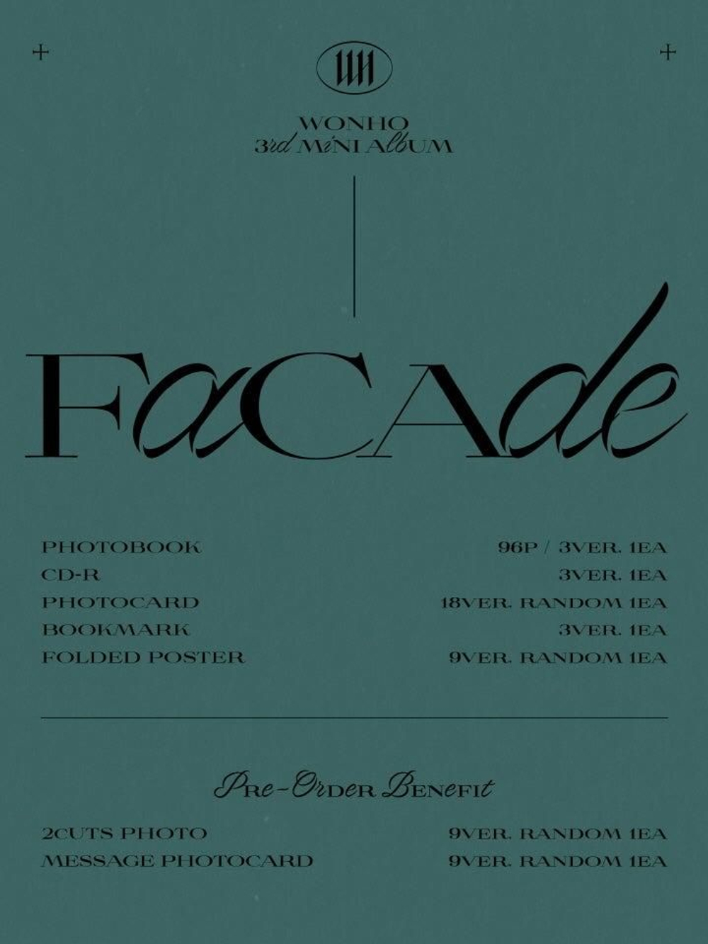 Альбом WONHO - FACADE 3rd Mini Album RANDOM Version