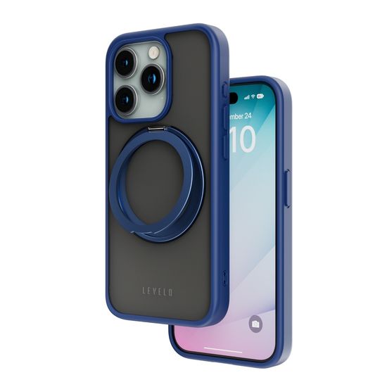 Чехол Levelo MagSafe Ringo Multi-Functional Kickstand Case для iPhone 15 Pro Max Синий