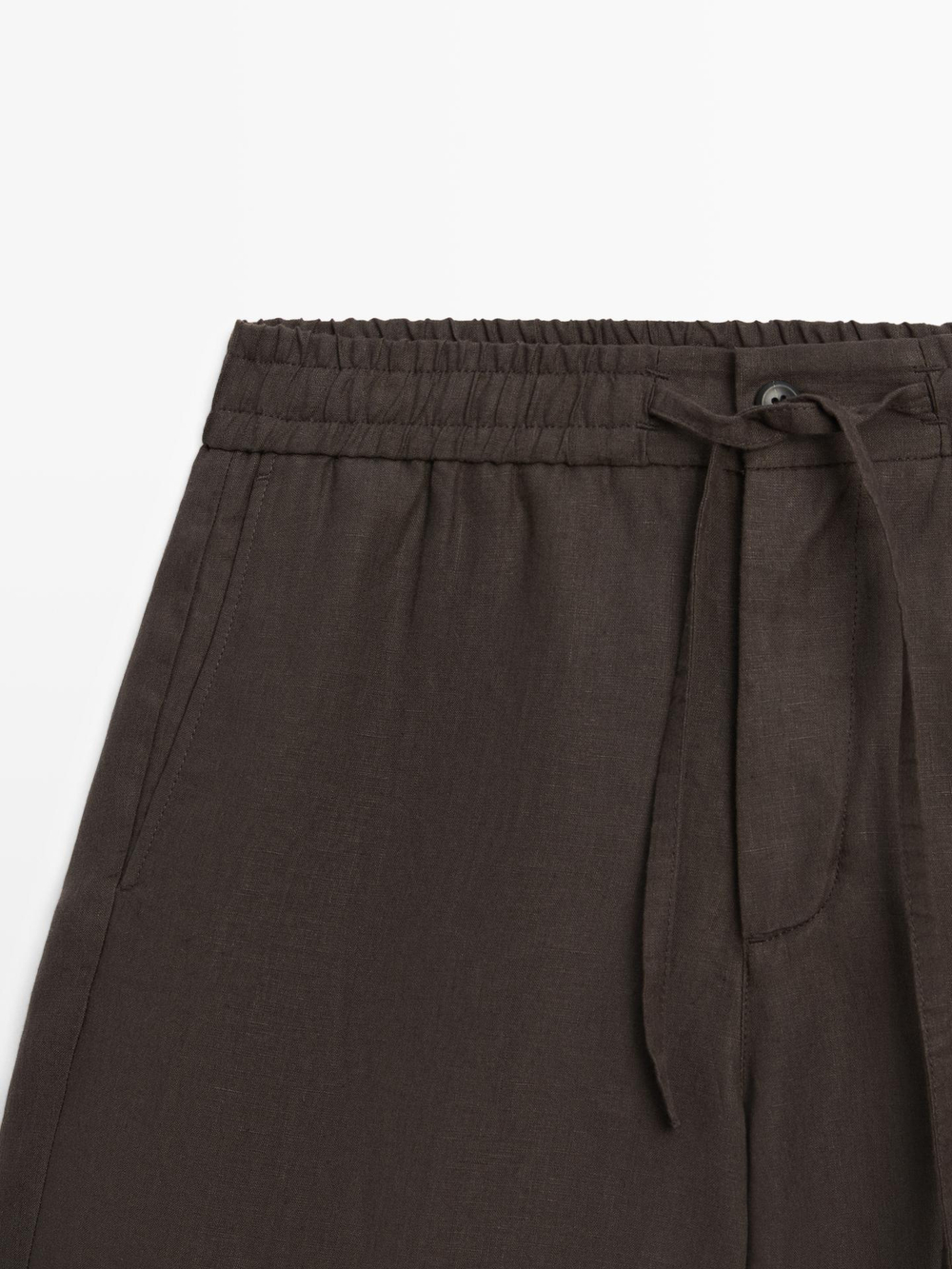 Massimo Dutti Короткие шорты из 100% льна, коричневый