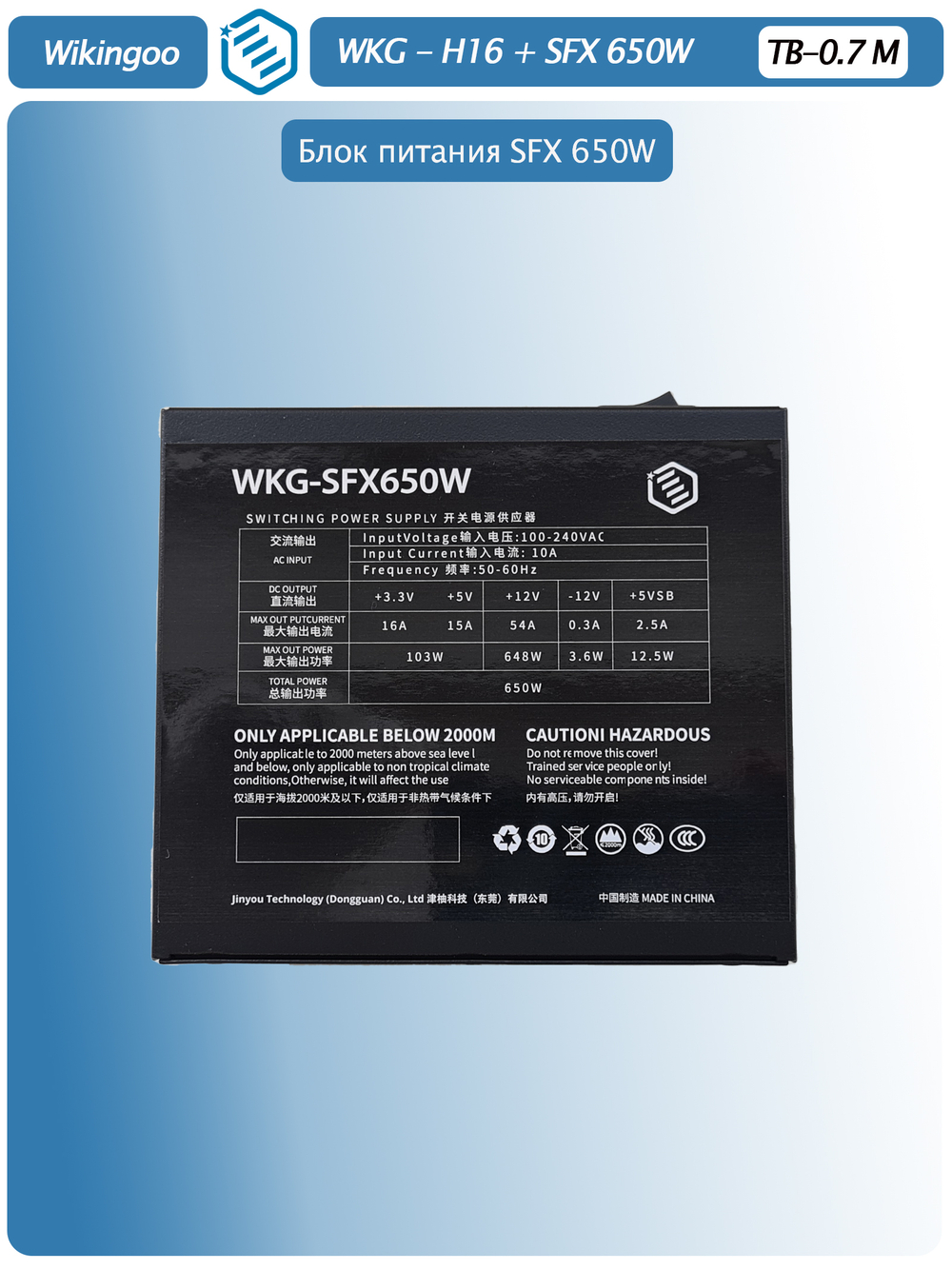 Внешний корпус для видеокарты Wikingoo H-16 EGPU, Thunderbolt 5 + Блок питания SFX-650W.
