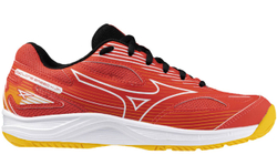 Детские кроссовки для бадминтона/сквоша Mizuno Cyclone Speed 4 JR — radiant red/white/carrot