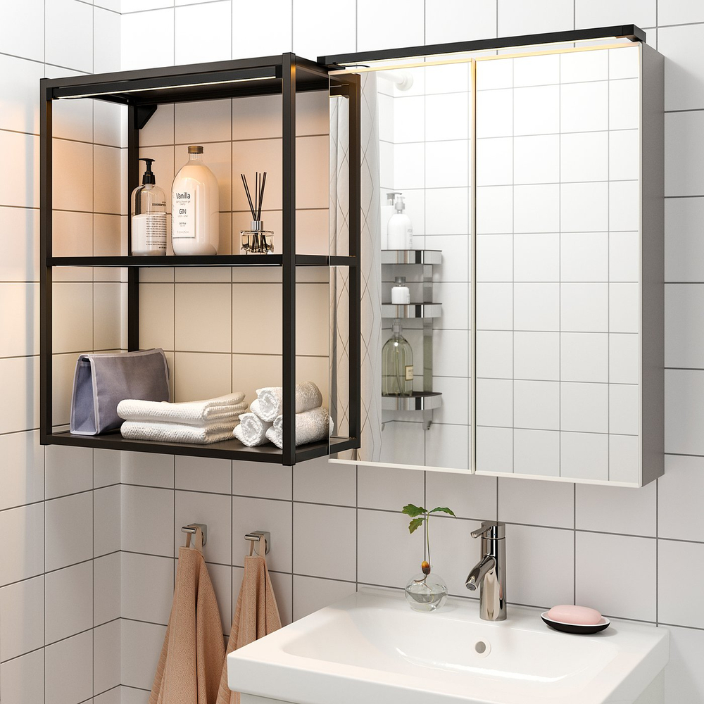 IKEA SILVERGLANS  (ИКЕА СИЛВЕРГЛАНС)  -  Светодиодная лента для ванной - диммируемая антрацит 60 см