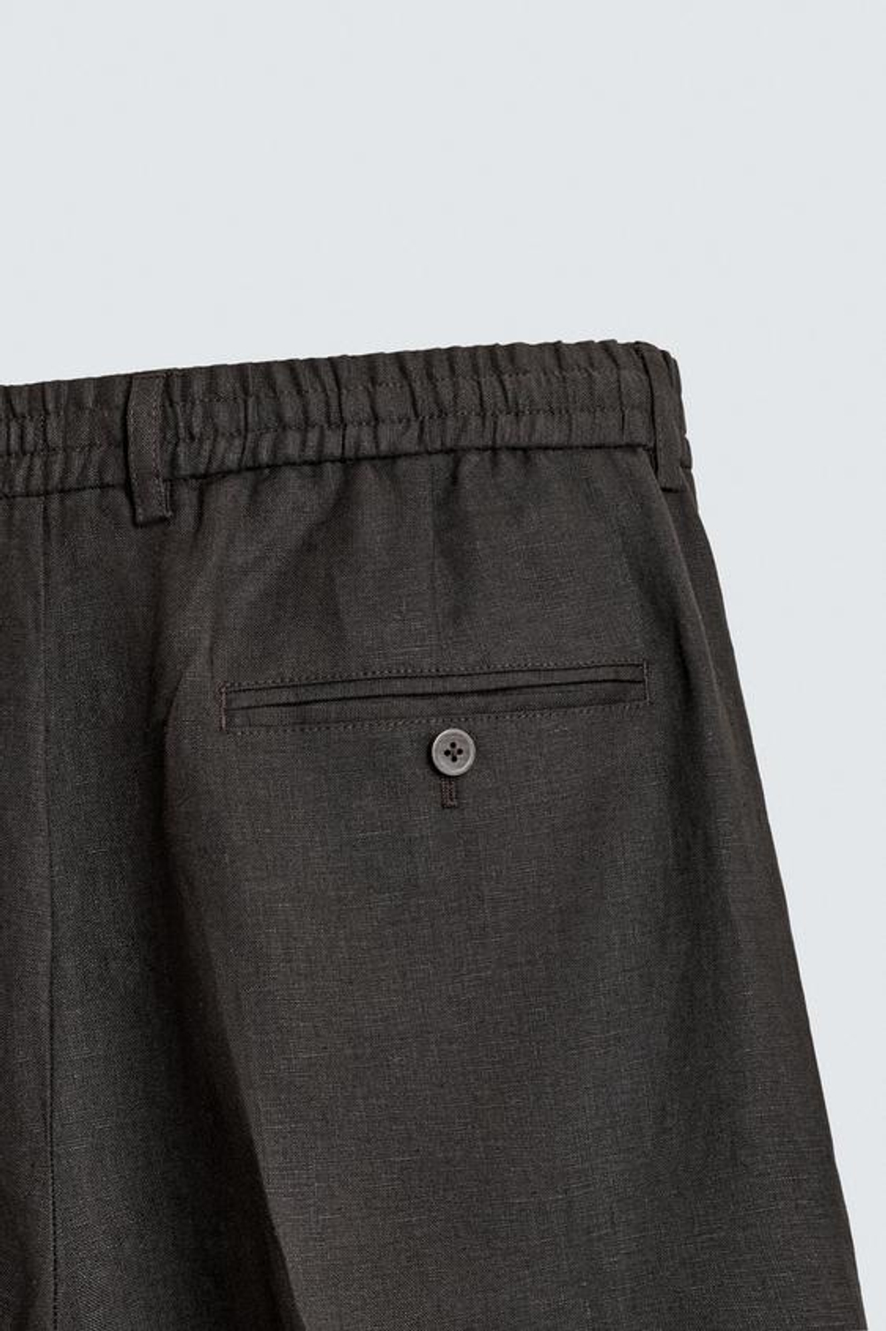 ZARA БРЮКИ КЛАССИЧЕСКОГО КРОЯ ИЗ 100% ЛЬНА, КОРИЧНЕВЫЙ
