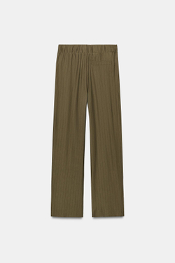 ZARA СТРУЯЩИЕСЯ БРЮКИ С ЗАЩИПАМИ, ПЫЛЬНЫЙ ХАКИ