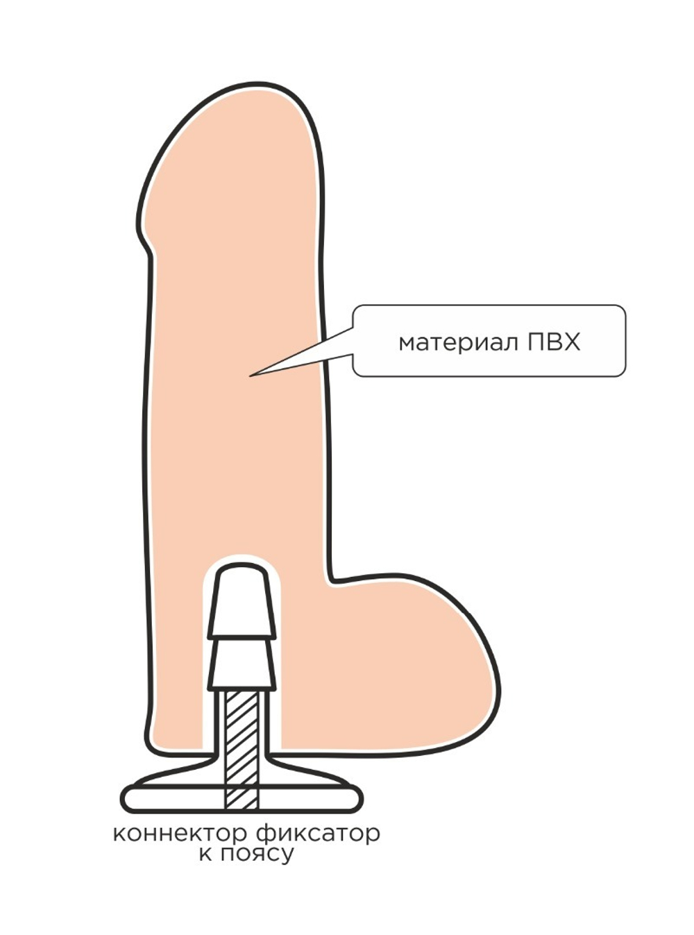 Пояс BEST UNI strap с 2-мя насадками 6" и 6"