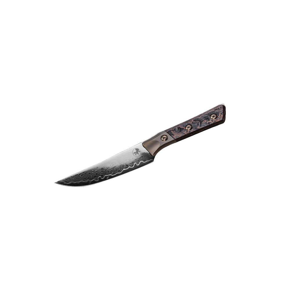 Кухонный нож для стейка Microtech, сталь San Mai M390 Damascus, 3600B-16DLCLWCFPR Кухонный нож для стейка Microtech, сталь San Mai M390 Damascus, 3600B-16DLCLWCFPR