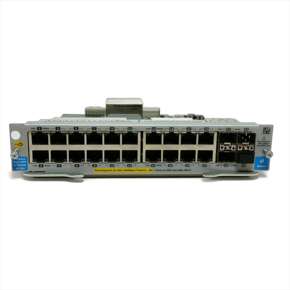 Модуль коммутатора HP Procurve J8705A 24-Port 20x Gig-T(RJ45)/ 4 x SFP PoE Zl Gigabit Module for 5400zl Switch 5070-2134