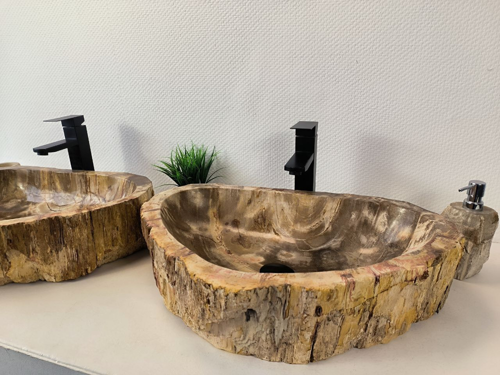 Раковина из окаменелого дерева ПАРА! OD-64676 61x40x15 из натурального камня