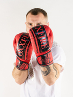 Боксерские перчатки OXXFIRE Muay Thai PRO, PVC, красный/черный