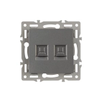 Механизм компьютерной розетки двойной SCT-MPC2-PL-GR (RJ-45, CAT6) (Arlight, -)