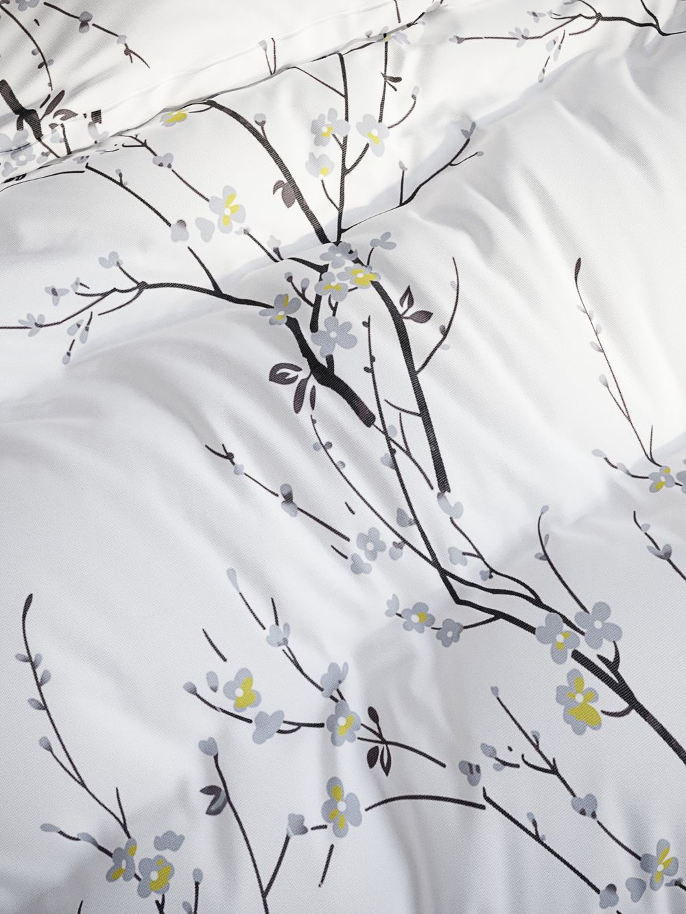 Пододеяльник Полисатин Мечта "White cherry" 2-спальный на молнии 175x215 см