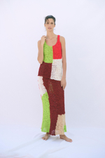 ТРИКОТАЖНАЯ ЮБКА МИДИ В СТИЛЕ COLOR BLOCK — ZARA
