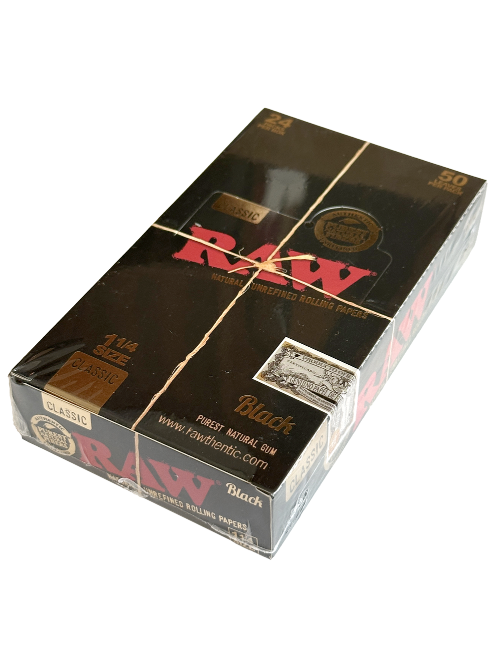 24уп. Бумажки RAW BLACK Classic Unrefined 1.25 для самокруток, конусов и джоинтов