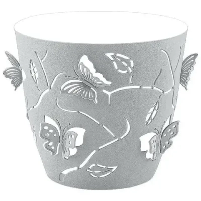 Горшок для цветов Plast Team Butterflies 0,7 л D115 мм круглый 115х105 мм серый шторм