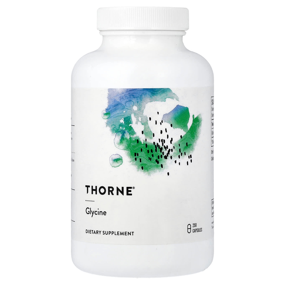 Thorne, глицин, 250 капсул (500 мг в 1 капсуле)
