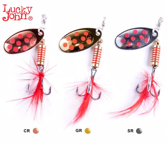 Блесны вращ. Lucky John SPIN X ROUND 03 8,0г CR/GR/SR 3шт. набор