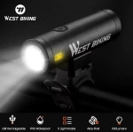 Фонарь велосипедный, передний West Biking YP0701332 (аккум. 2000 mAh, 5 режимов,USB)