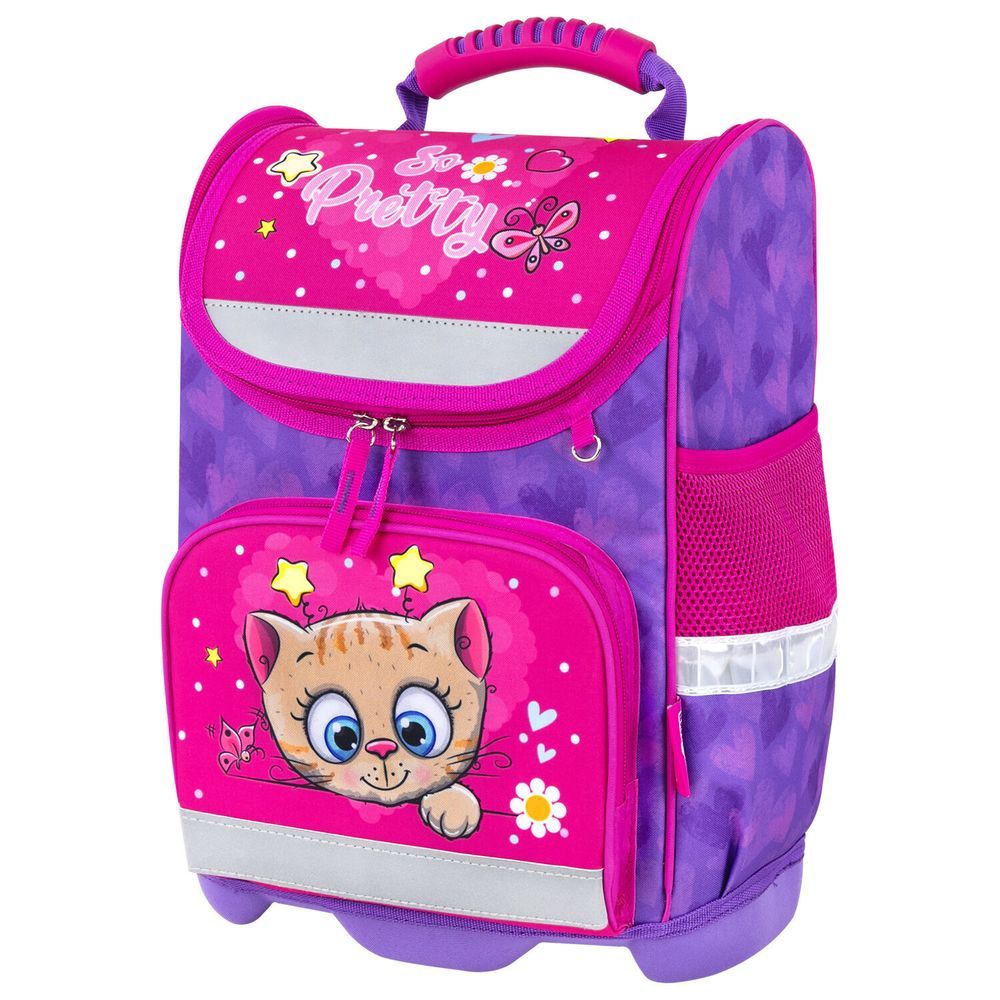 Ранец ЮНЛАНДИЯ WISE, 1 отделение, 3 кармана, устойчивое дно, "Pretty kitty", 271395