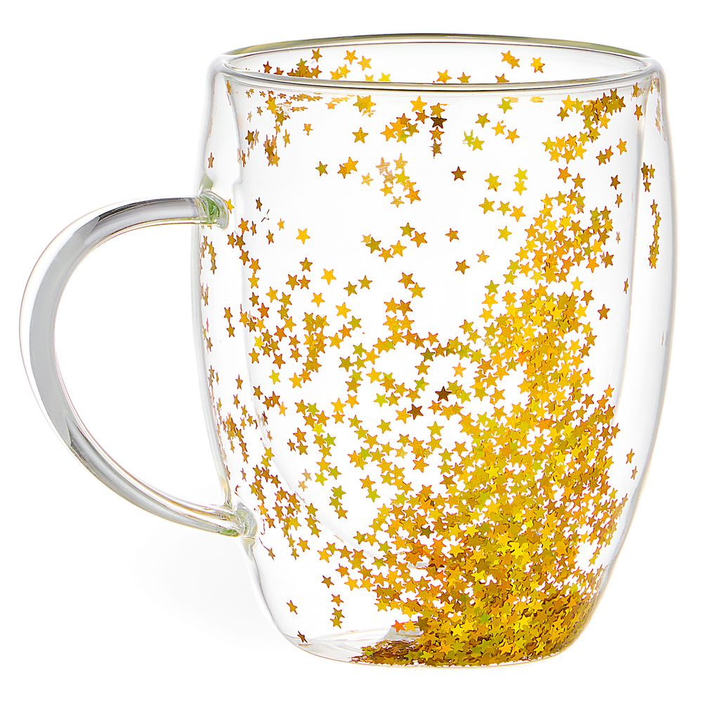 КРУЖКА С ДВОЙНЫМИ СТЕНКАМИ "MAGIC GOLD" 320 МЛ (КОР=48ШТ.)