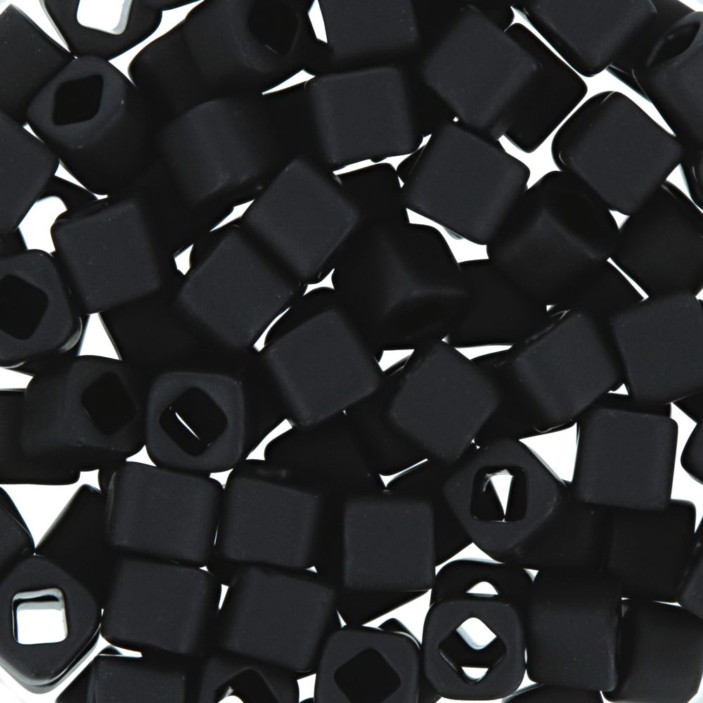 Бисер Toho Cube 3 мм, 25 г (5х5 г), 0049F черный/матовый Бисер Toho Cube 3 мм, 25 г (5х5 г), 0049F черный/матовый